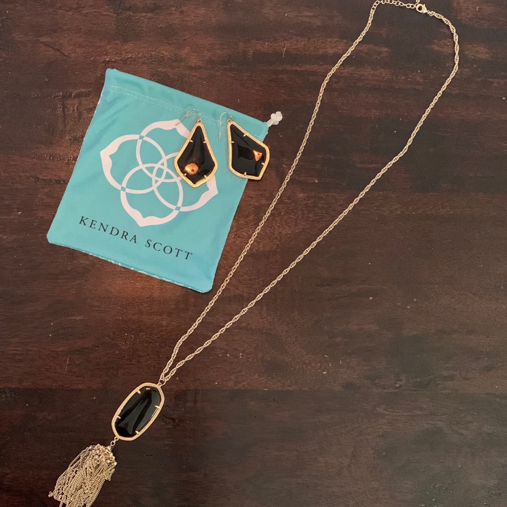 Alex Gold Drop Earrings and Rayne Gold Necklace